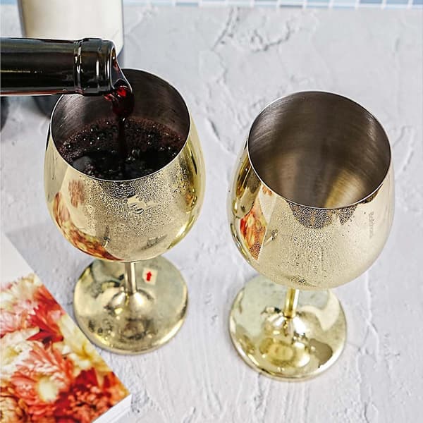 500 ml vinglass i rustfritt stål, uknuselig metall, drikkeglass, beger sølv silver