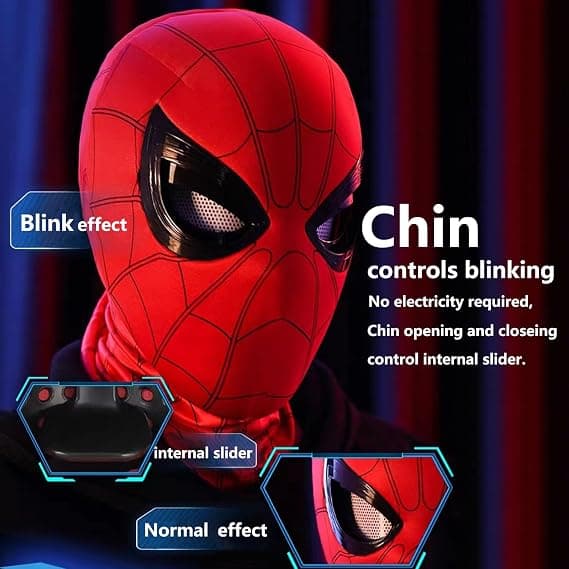 Mascara Spiderman Hodeplagg Cosplay Flyttende Øyne Elektronisk Maske Spider Man 1:1 Hakekontroll Elastiske Leker For Voksne Barn Gave