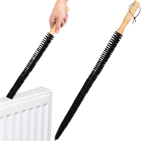 Radiator brush with long, flexible wooden handle - Brush with soft bristles