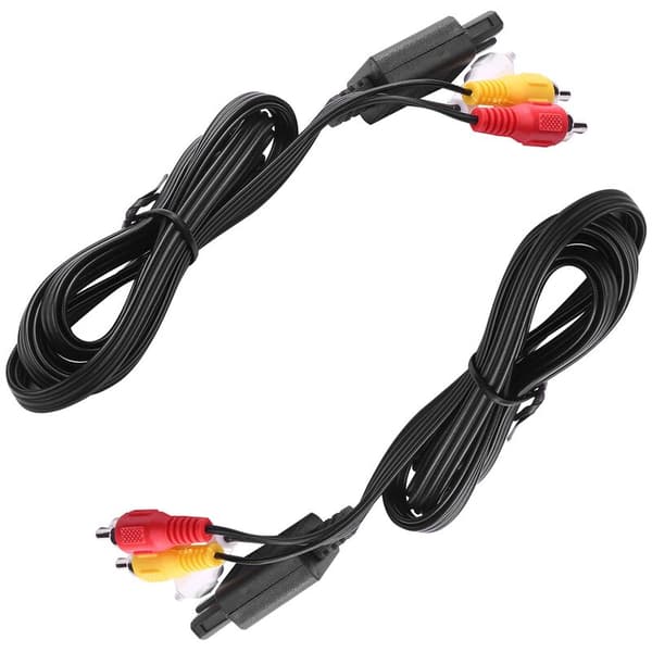 2X 1,8 m AV TV-videokabel til SNES N64-systemkonsol