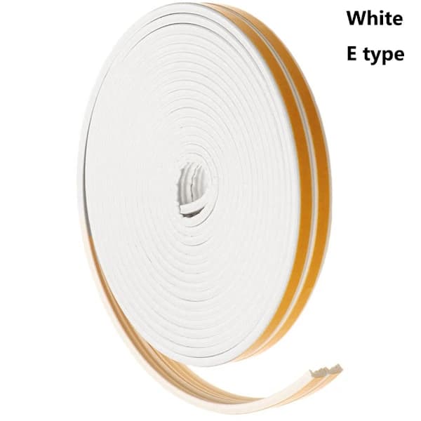 Vinduesforseglingsliste af skum EPDM-gummi Lydreducerende til vinduer og døre Hvid 10m E-type Hvid 10m-E White 10m-E