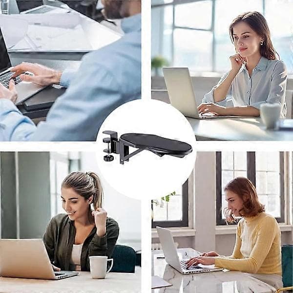 1 stk. Computerarmstøtte til skrivebord, ergonomisk albuestøtte til hjemmet, foldbar roterende model