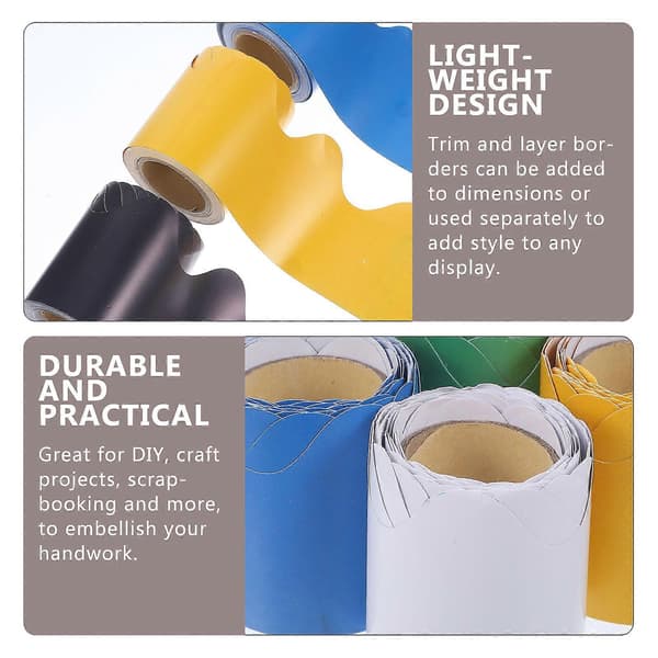 6 Rolls Classroom Bulletin Board Borders Decorative Edging Wave Edging Strips