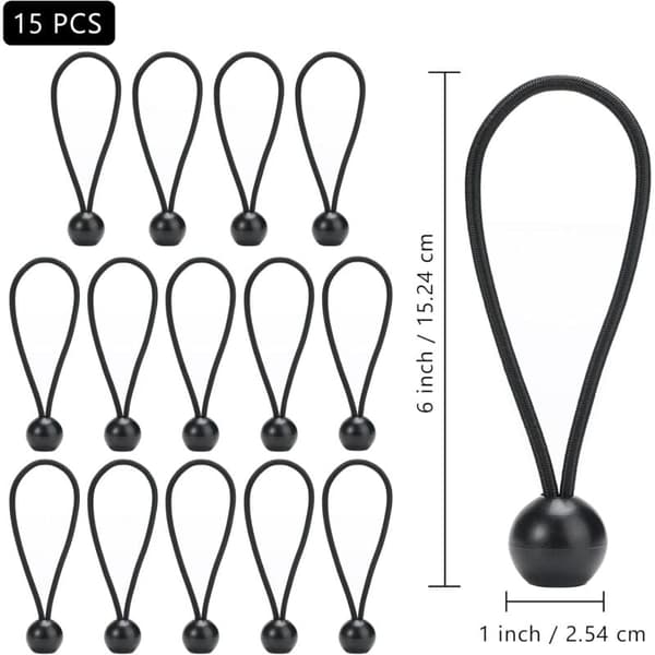 Elastisk presenningsstrammer for bassengpresenninger stropper 15 stk