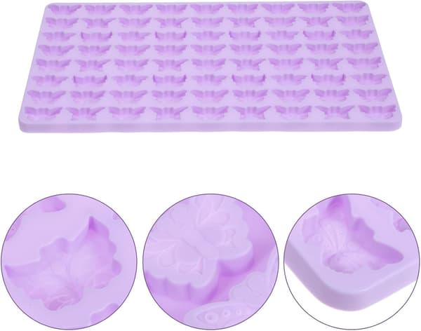 Butterfly Silicone Chocolate Mold Large Capacity 72 Grids, Easy to Release and Clean