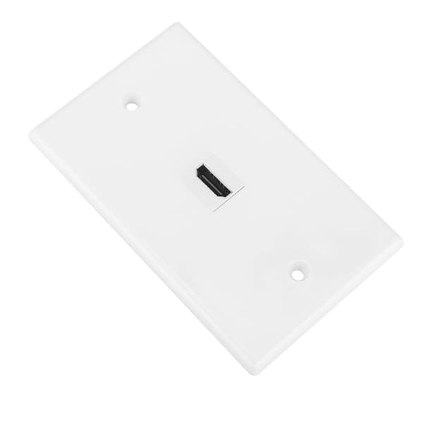Hvit HDMI-video- og lydadapter med veggplate for KLB