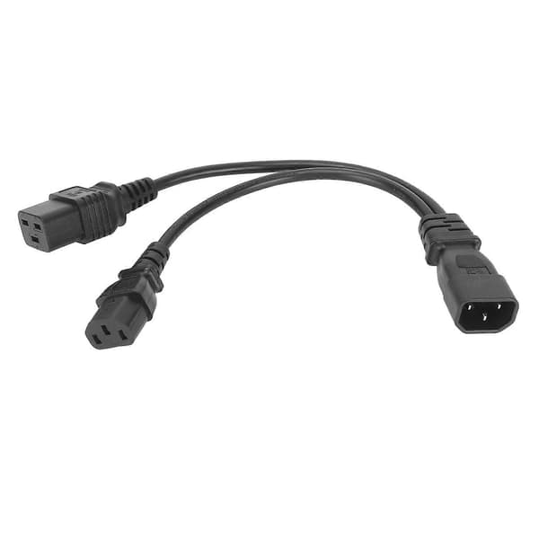 IEC320 C14 til C19 og C13 Strømkabel Enkelt IEC 320 C14 til C19 C13 Y-splitter Strømkabel 10A 250V 32 cm
