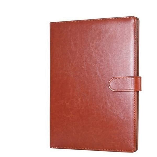 A4 Leather Binder Multifunctional Commercial Contract Binder with Notes Brown Business Paper