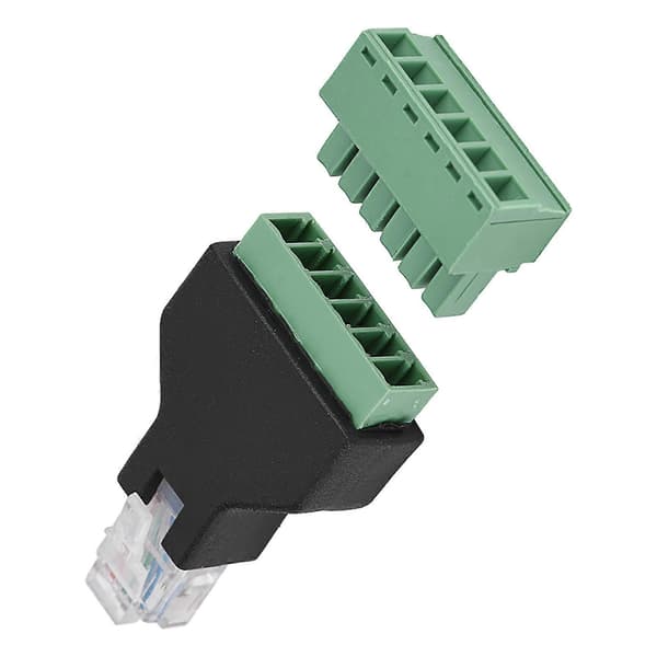 Ethernet RJ12 6P6C Han til 6-bens skrueterminaladapterstik
