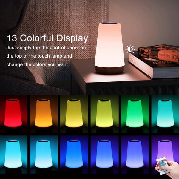 LED Night Light, Bedside Lamp, Colorful Touch Night Light, Remote Control