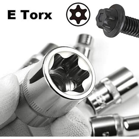 Sett med 14 innvendige Torx-piper E4-E24 E-Torx sekskantede