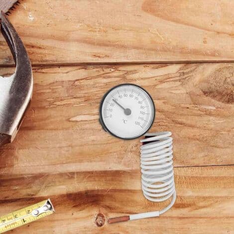Kapillärtermometer med 1m sensor 0-120°C för mätning av flytande vatten (DB)
