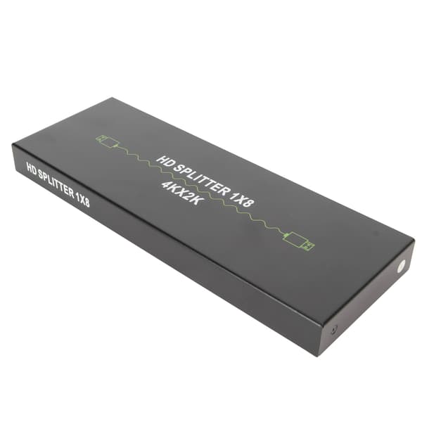 4K HD Multimedia Interface Splitter 1x8 1 ind 8 ud HD Multimedia Interface Splitter Splicer Extender 100‑240V EU-stik