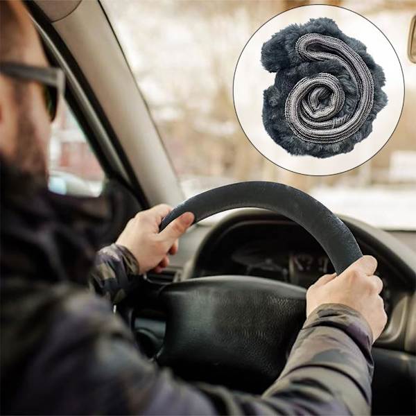 Blød ratmuffe - vintergrå, ratmuffe til bil