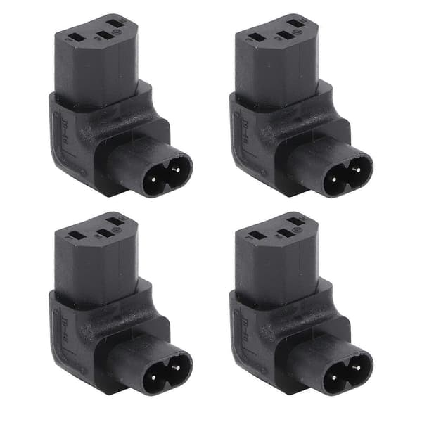 IEC320 C8 til C13 Strømadapter Han til Hun 90 Graders Strømstikadapter til Printer Scanner 4 stk. 250V