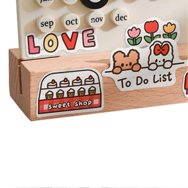Integrert Formpresset Ring Bordkalender Skrivebordsdatoplanlegger for DIY Hjemmeinnredning