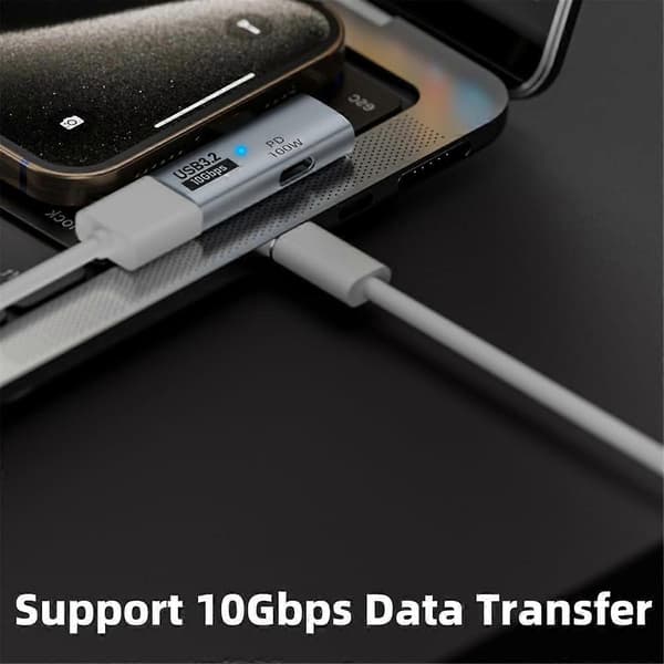 2-i-1 USB C til USB 3.2-adapter med 100W ladeport, 4/3 OTG-omformer for Ally, for , grå