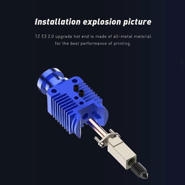 3D-oppgradering E3 2.0 HotEnd ekstrudersett 24V 48W for 3 3 Pro FDM Vorn 2.4 CR10