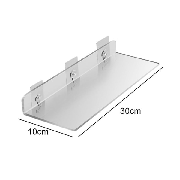 Flytande Hyllor Set med 2 - Utöka Väggytan Enkelt - Akryl Liten Vägghylla för Sovrum, Badrum, Spelrum, Vardagsrum, Kontor (30*10 cm)