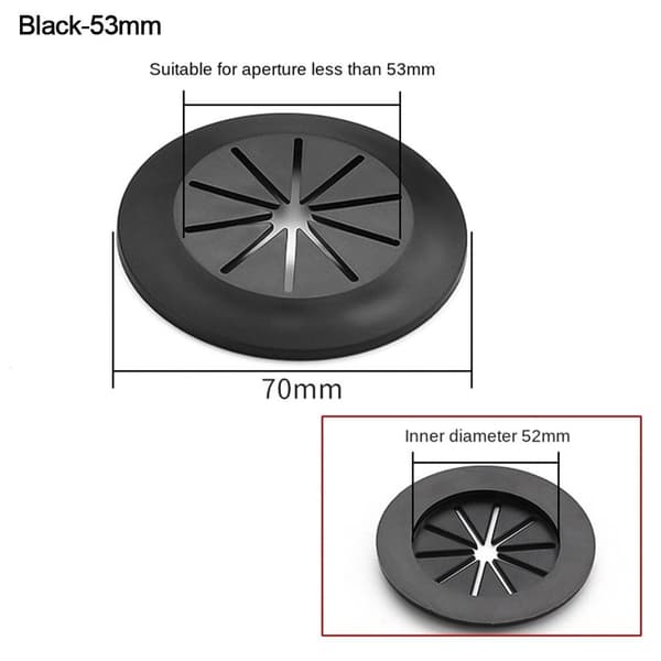 Suoja tietokoneen läpivienti MUSTA 53MM musta