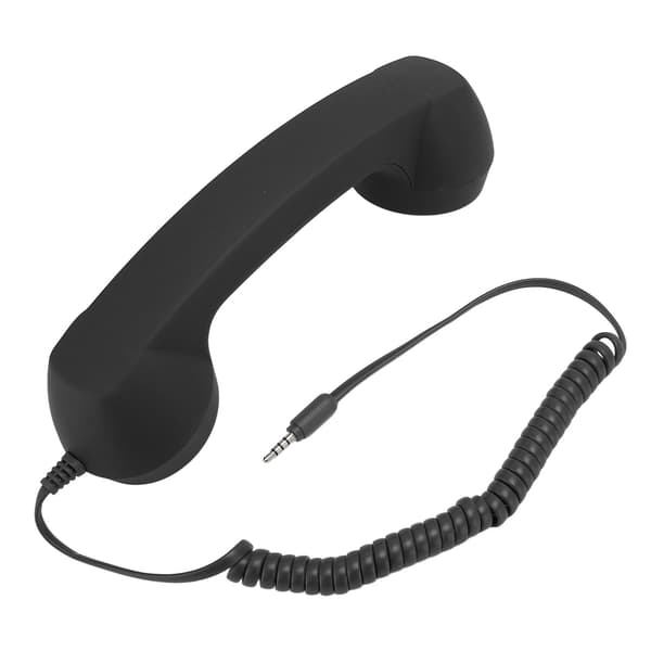 Retro telefonrør Professionel 3,5 mm stik Strålingssikkert kablet mobiltelefonrør til smartphone PC Sort