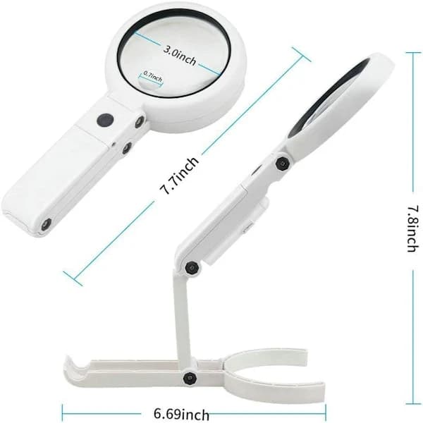 Suurennuslasi 5X, 8 LED-valoa