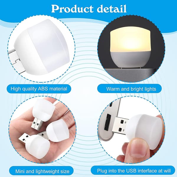 16 stk Mini USB Nattlys LED Plug-in Pærer Nattlys Bærbart Hjem USB Atmosfærelys