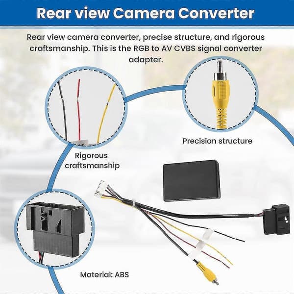 RGB til (RCA) AV CVBS signalkonverter dekoderboksadapter for fabrikkmontert ryggekamera Golf 6 CC