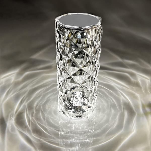 Crystal Table Lamp Rose Lamp with Touch Control, 3 Colors Changing