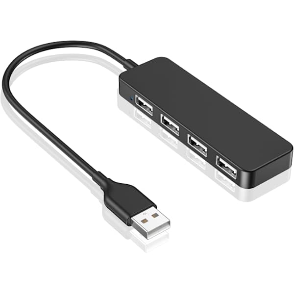 USB-hub, 4-ports USB 2.0-hub, ultraslank, bærbar USB-splitter til iMac Pro, MacBook Air, Mac Mini Pro, Surface Pro, bærbar computer, pc, USB-drev