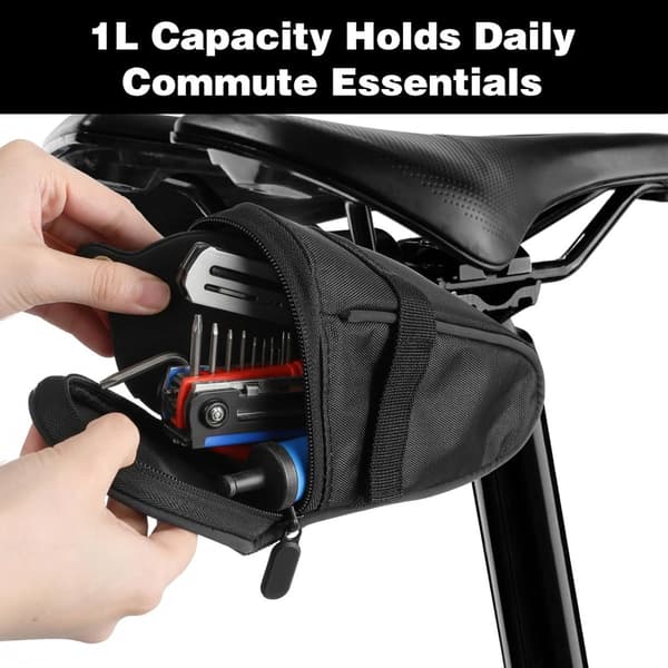 Reflective Waterproof Hardcase Saddle Bag, Compact Bikepacking for Road MTB & Foldable