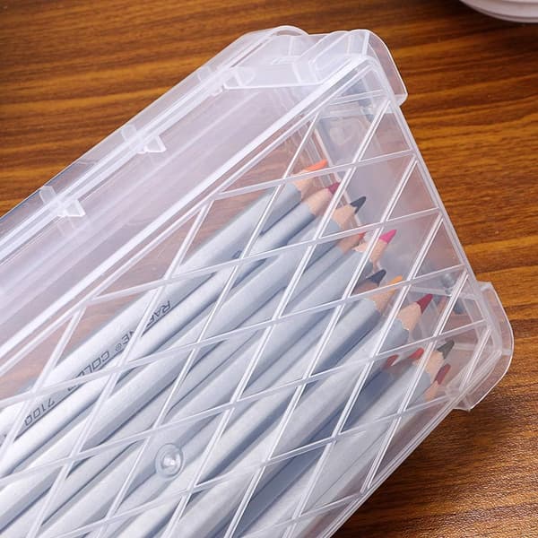 1 stk. stablebar pennboks farget penneoppbevaring (transparent)