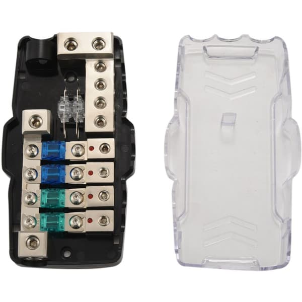 Multifunksjonell bilstereo ANL sikringsholder distribusjon LED 0/4Ga uttak 4-veis sikringsboks 30A 60A 80Amp