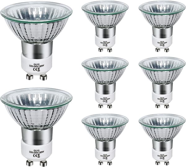 Dimmable GU10 Halogen Bulb 50W, Warm White Light 2800K, 700 Lumens