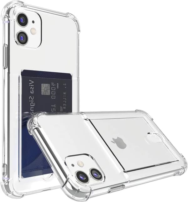 iPhone 13 Gennemsigtigt iPhone Cover Kortholder Pung Etui