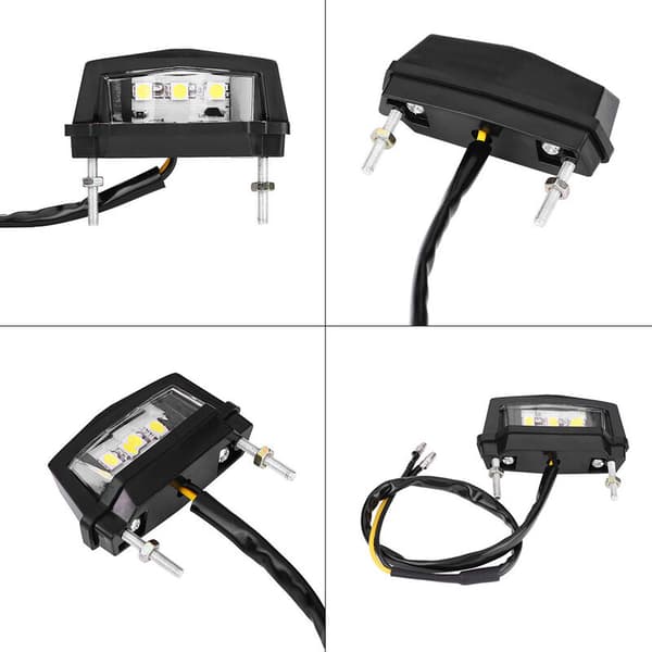 12V Universal Motorcykel LED-nummerpladelys Baglygte Hvid