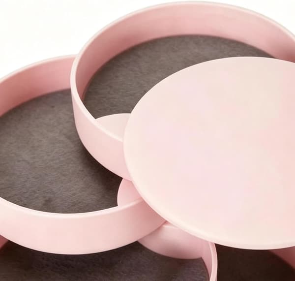 Smykkeskrin, organizer til ringe, drejelig, med 4 niveauer pink - Rosa