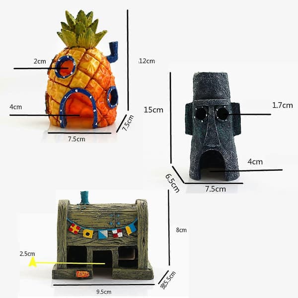SpongeBob Aquarium Decorations, Aquarium Ornaments Fish House Fish Cave, Hiding Place