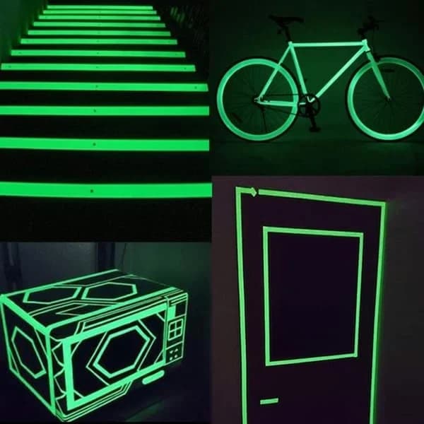 Selvlysende Tape Isblå / Glow in the Dark - 2 cm x 3 meter