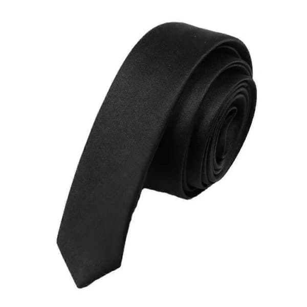 Mode Elegant Sort Slips Klassisk Smal Slips Ny Satin Supersmal Slips