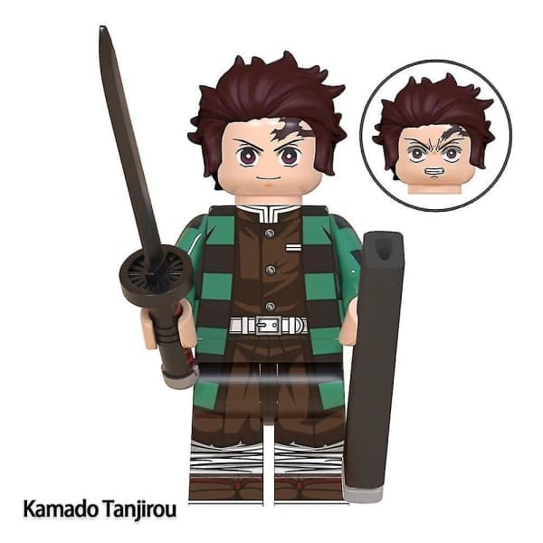 8-pak Demon Slayer Blokfigurer - Blade Inosuke Tanjiro Nidou Samleobjekter