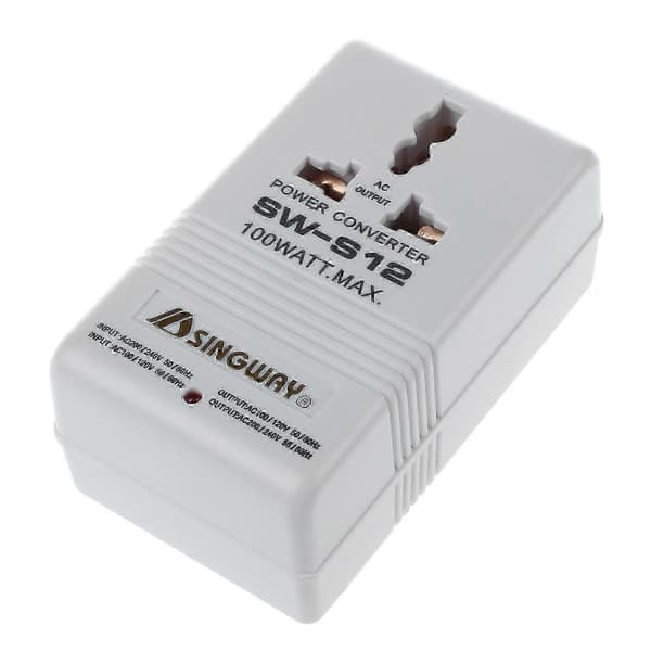 100W 110V/120V til 220V/240V Opp/Ned Transformator Spenningsomformer Reise Hvit [DB]