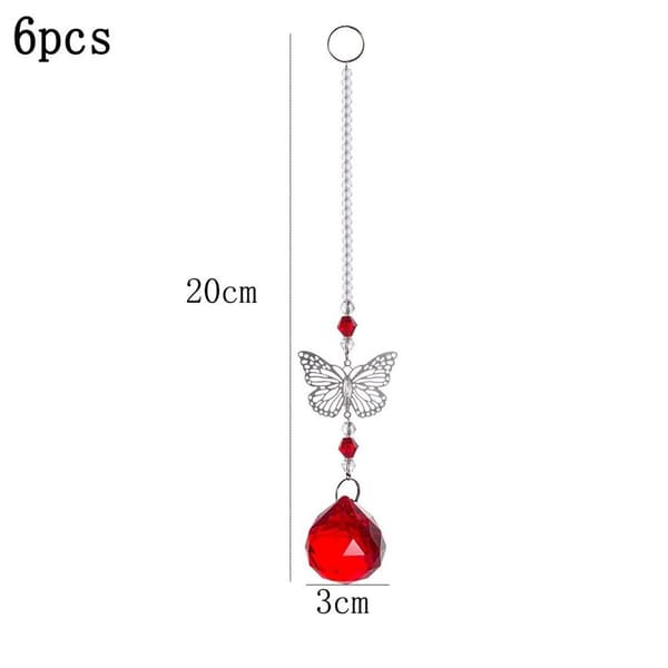 Sommerfuglkrystall solfanger glassanheng ornament bryllup