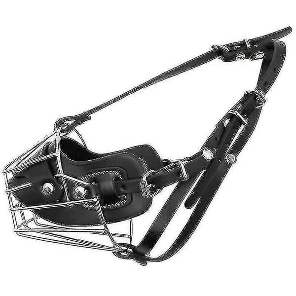 Super Metal Muzzle Hundemunnkurv Lær Munnkurv For Store Hunder M M