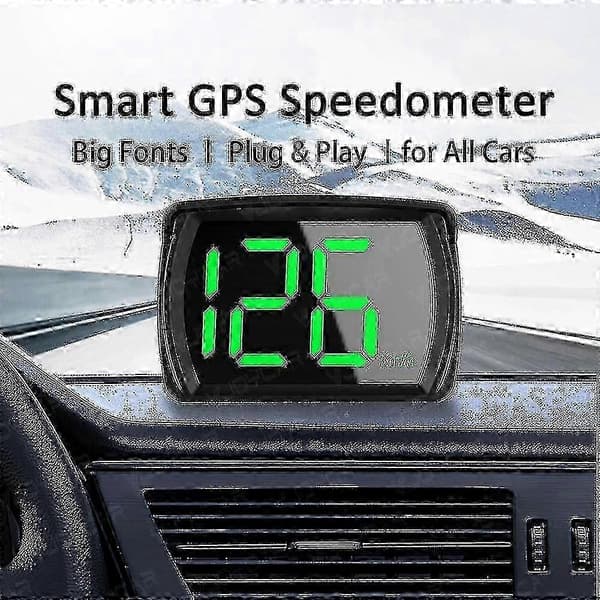 Digitalt speedometer HUD GPS Plug and Play til alle køretøjer Stort display KMH MPH Biltilbehør Speedometer