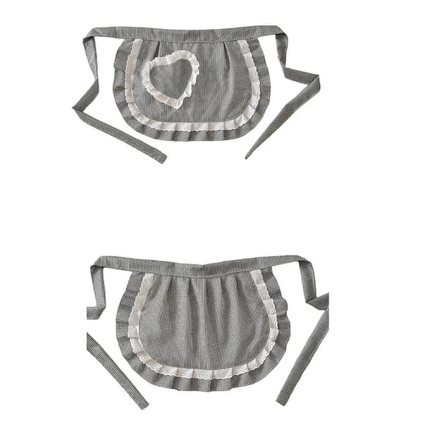 Damförkläde med två fickor, halvt förkläde, servitrisdräkt, förkläden för kök, matlagning, restaurang, kafé vit White