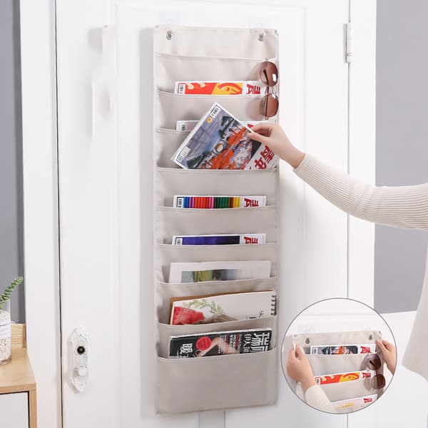 Hängande Oxford-förvaring för böcker, 9 nivåer Beige Beige