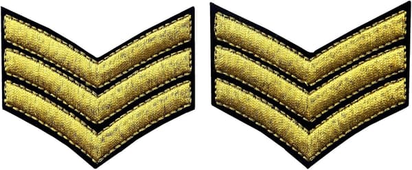 US Army Broderet Patch - Sergent Rang - til at sy på