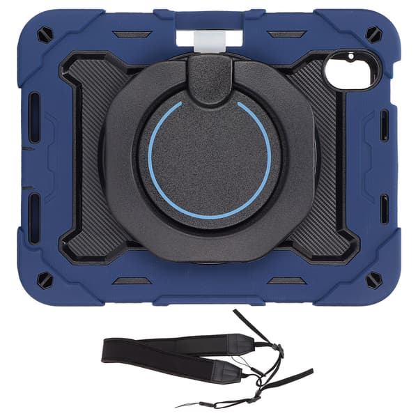 Tablet Case for IOS Tablet 2021 Mini 6 8.3 inch Gen 6 Shockproof Protective Case with 360° Rotating Stand Pen Holder Navy Blue