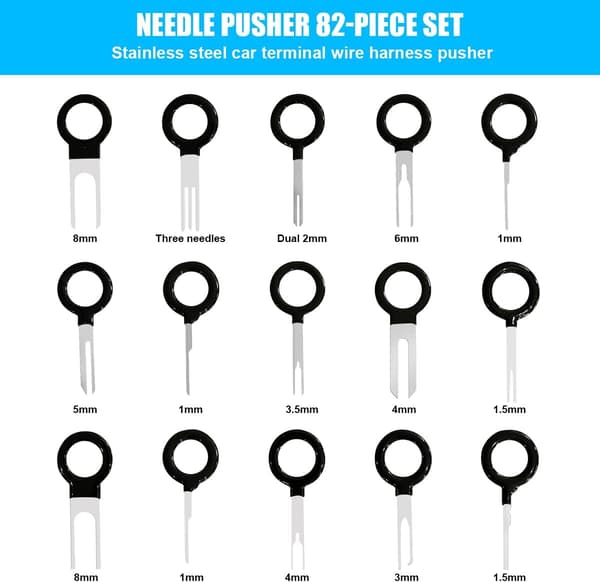 82-Piece Terminal Removal Tool Kit, Pin Release Wire Connector, Depinning Tool Set with Protective Case